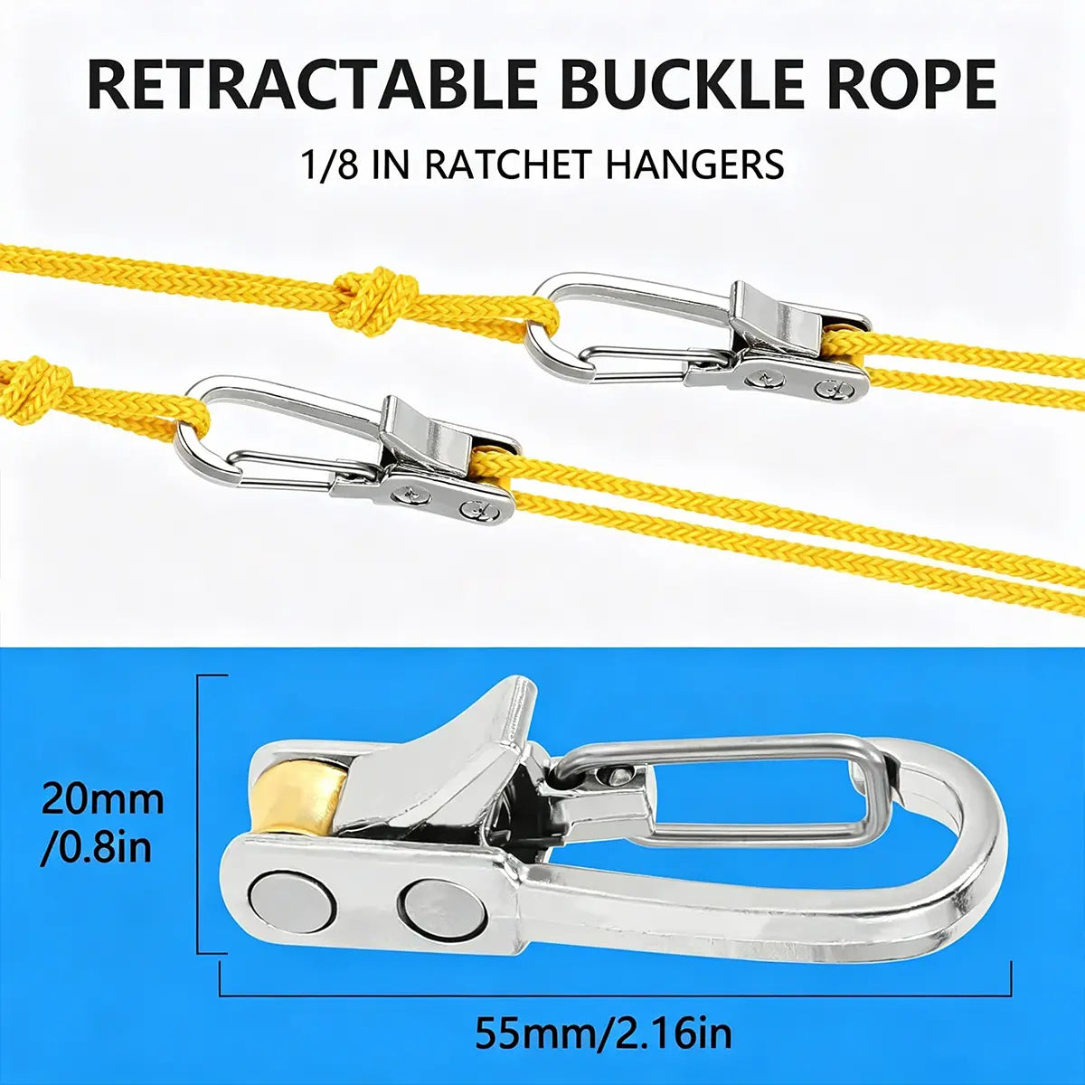 Fathersdaygift Rope Tightener & Guyline Tensioner - Heavy Duty Retractable Paracord with Alloy Carabiner Clip, Windproof Tie Downs for Camping Tent, Tarp & Hammock Setup Fathers Day Gifts