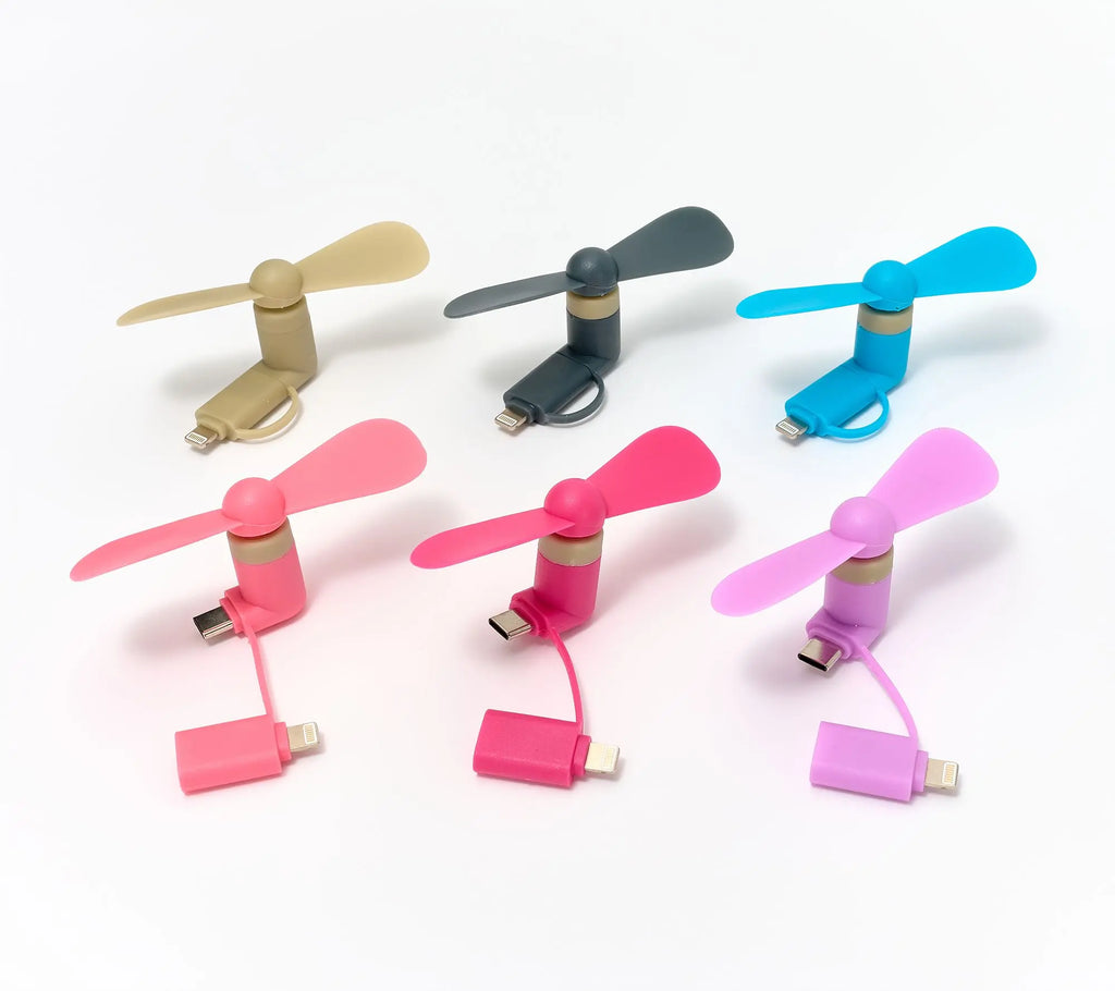 Pop Sonic 6-Pack Mini Cell Phone Powered Travel Fans