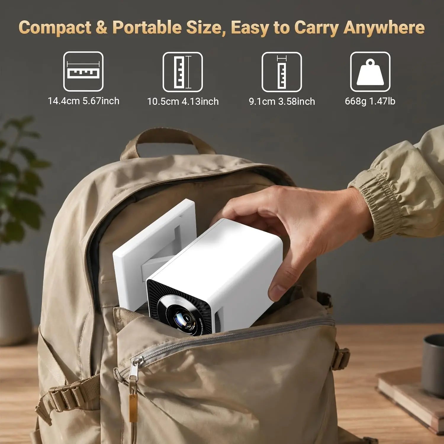 MAYPUG Mini Projector, Projector with Wifi and Bluetooth, 4K 1080P Support Portable Projector 180° Rotatable 130'' Screen Movie Projector Auto Keystone Compatible with HDMI/USB/TV Stick/Smartphone