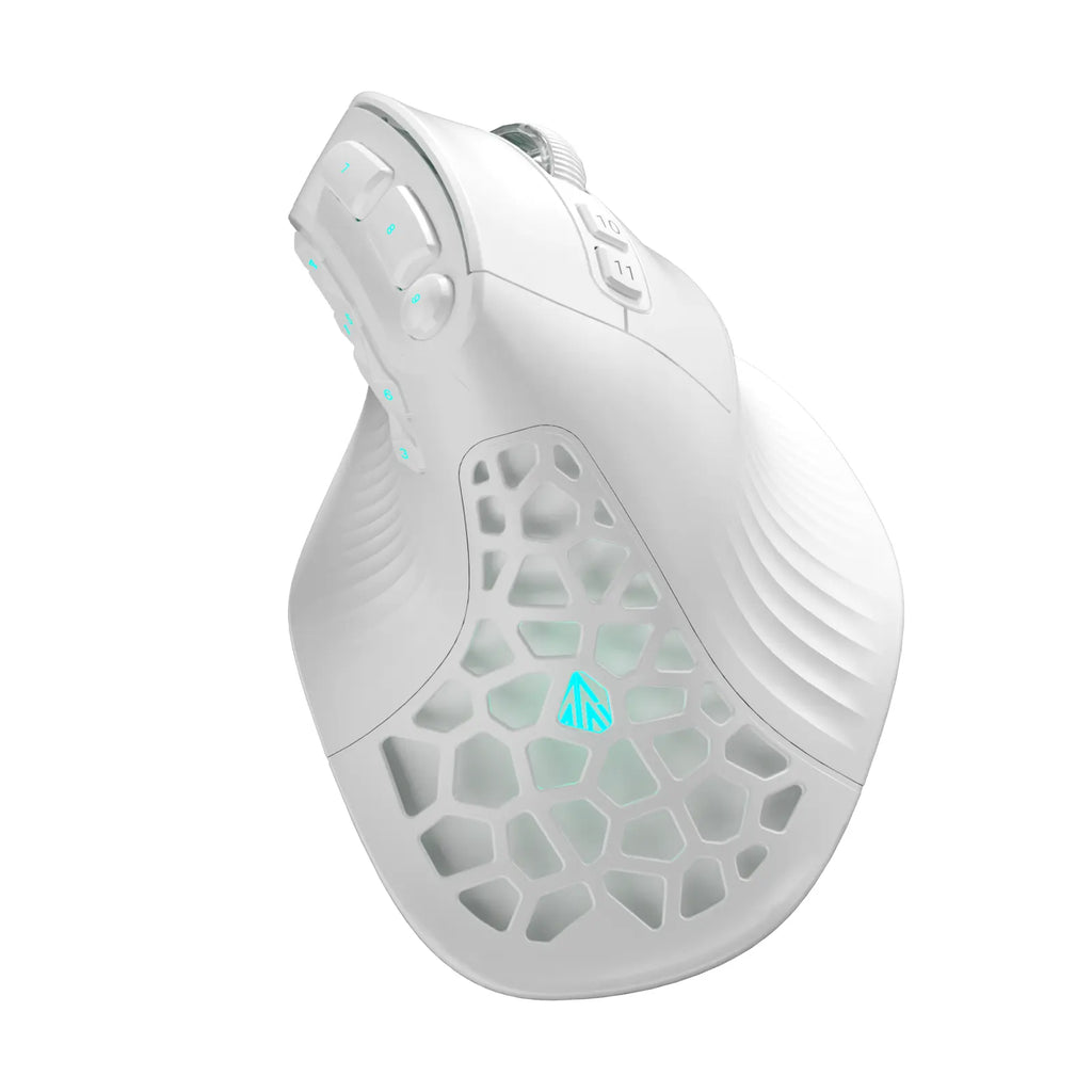 SOLAKAKA E9 Ergonomic Vertical MMO Gaming Mouse PAW3311 24800 DPI Tri-Mode Ergonomic Wireless with 10 Side Buttons PAW3311 RGB for PC Mac Ergonomic Budget Bluetooth Vertical Mouse Home Office Desk Accessory