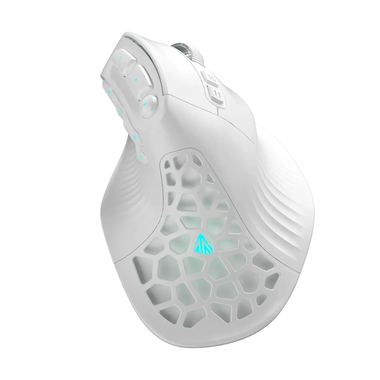 SOLAKAKA E9 Ergonomic Vertical MMO Gaming Mouse PAW3311 24800 DPI Tri-Mode Ergonomic Wireless with 10 Side Buttons PAW3311 RGB for PC Mac Ergonomic Budget Bluetooth Vertical Mouse Home Office Desk Accessory
