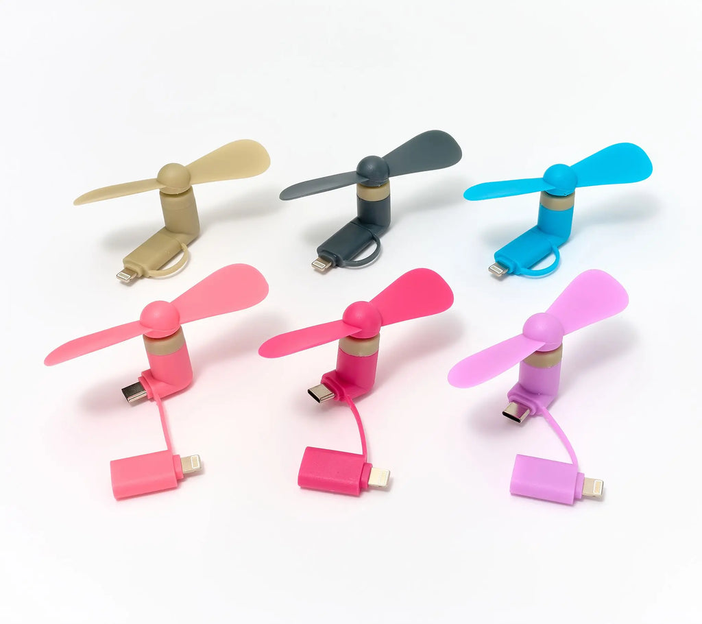 Pop Sonic 6-Pack Mini Cell Phone Powered Travel Fans