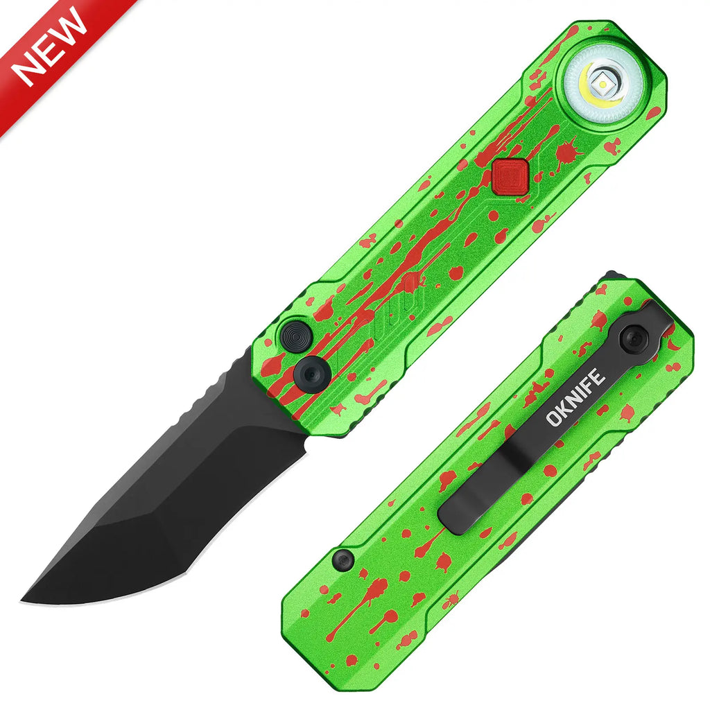 OKNIFE LK 2-In-1 EDC Knives & Gear - M390 Blade, USB-C Rechargeable Flashlight, Compact Utility Tool for Home, Camping, Everyday Carry