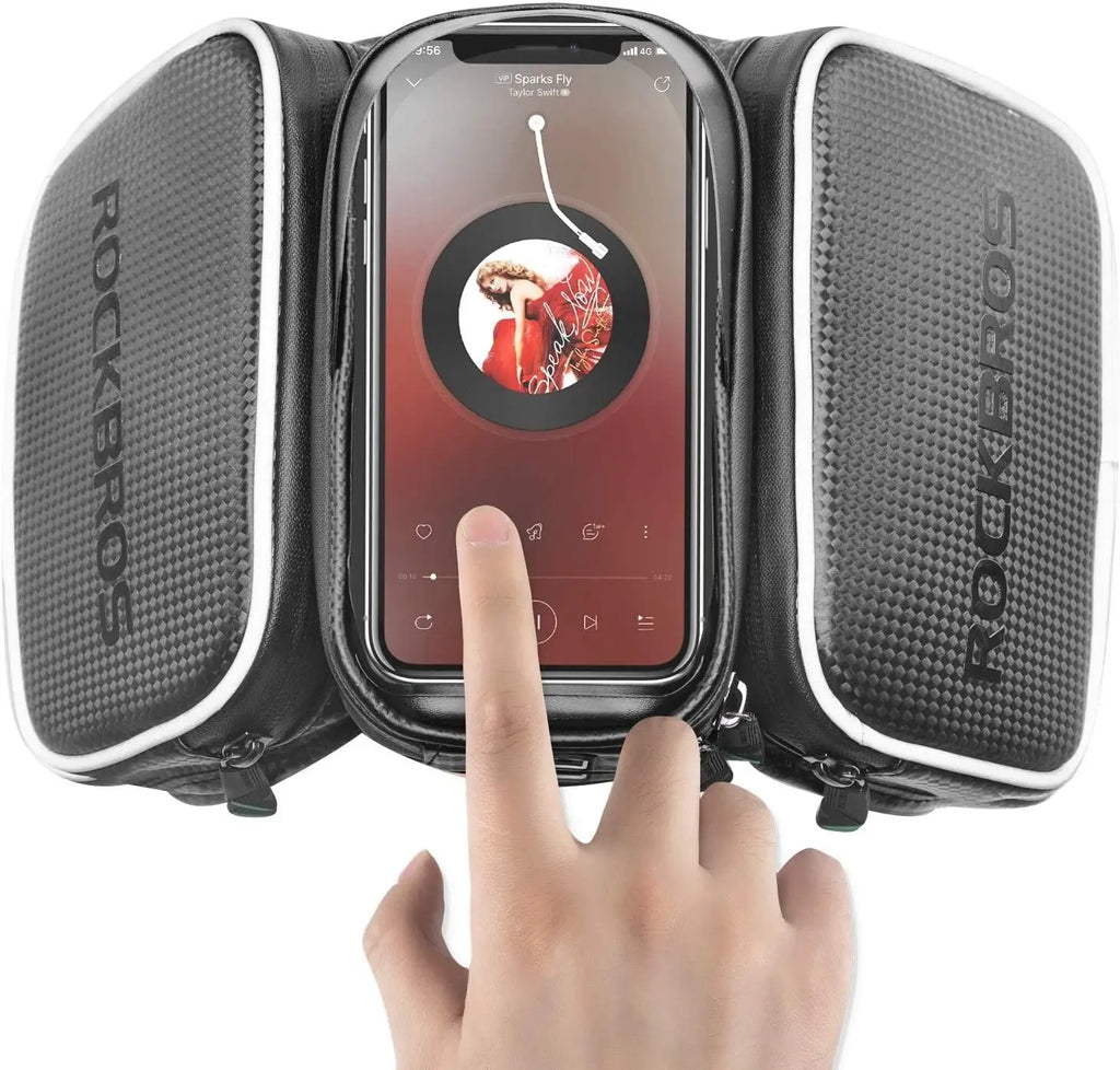ROCKBROS Bike Frame Bag Waterproof Bike Top Tube Bag - Phone Bag for 6.2” & Under