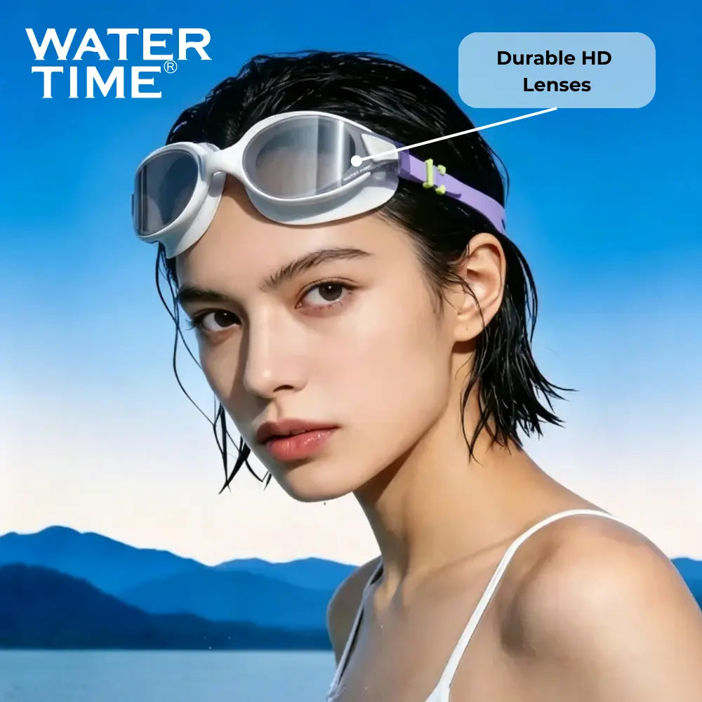 WATERTIME Wide View Swim Goggles for Adults - Anti-Fog Pool Goggles with Soft Silicone Seal, Adjustable Strap, Swim Glasses