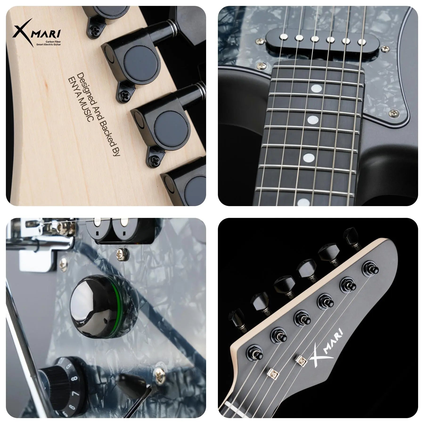 【Zero-Gear Rocker】Xmari Smart Electric Guitar with Built-In DSP Effects, 4 Presets, USB-C OTG Recording, Headphone Output, Alnico Pickups W/Coil Split, Carbon Fiber Body, Gig Bag, Strap, Cable & Picks 24-Hour Shipping 2-Year Warrant Dealsforyoudays