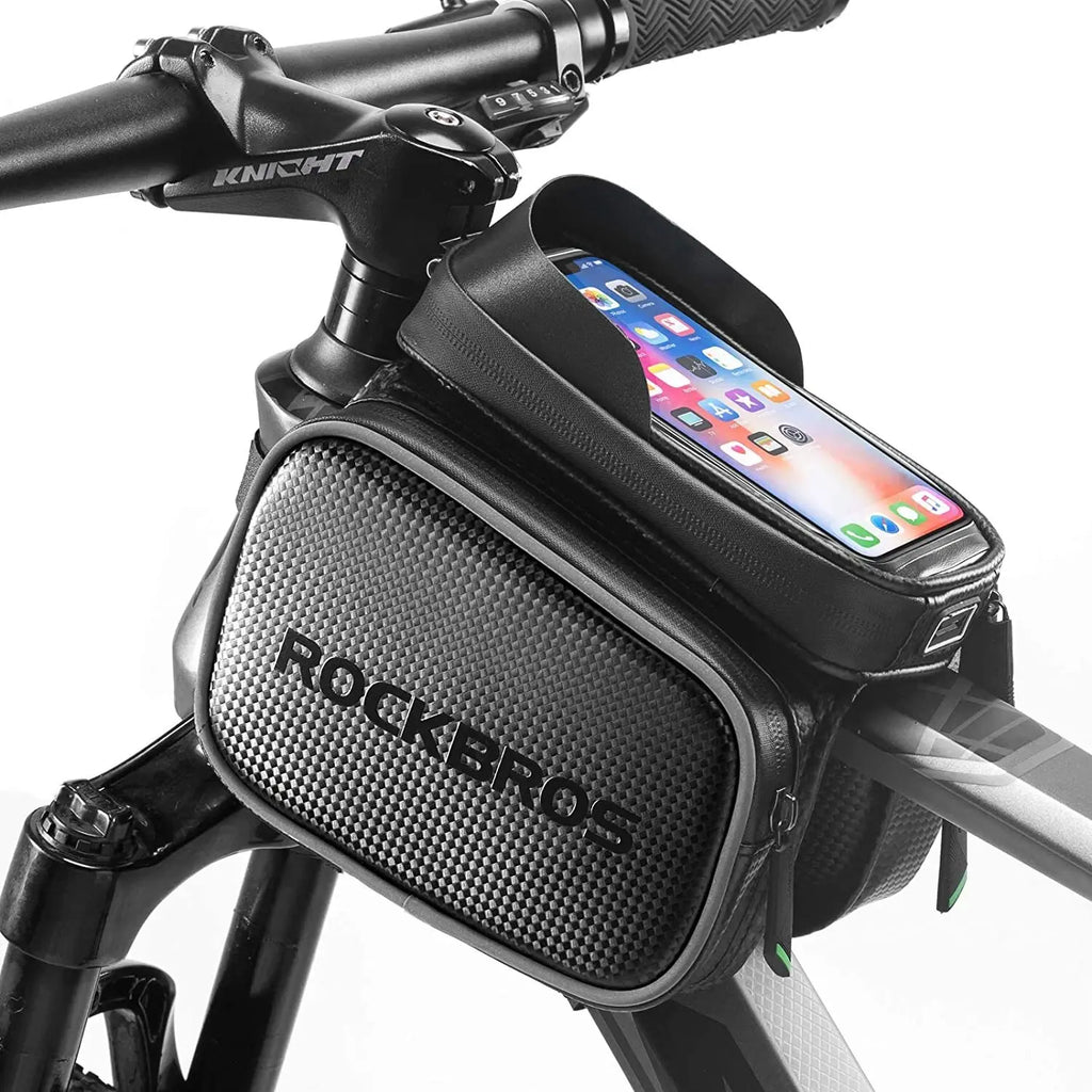 ROCKBROS Bike Frame Bag Waterproof Bike Top Tube Bag - Phone Bag for 6.2” & Under