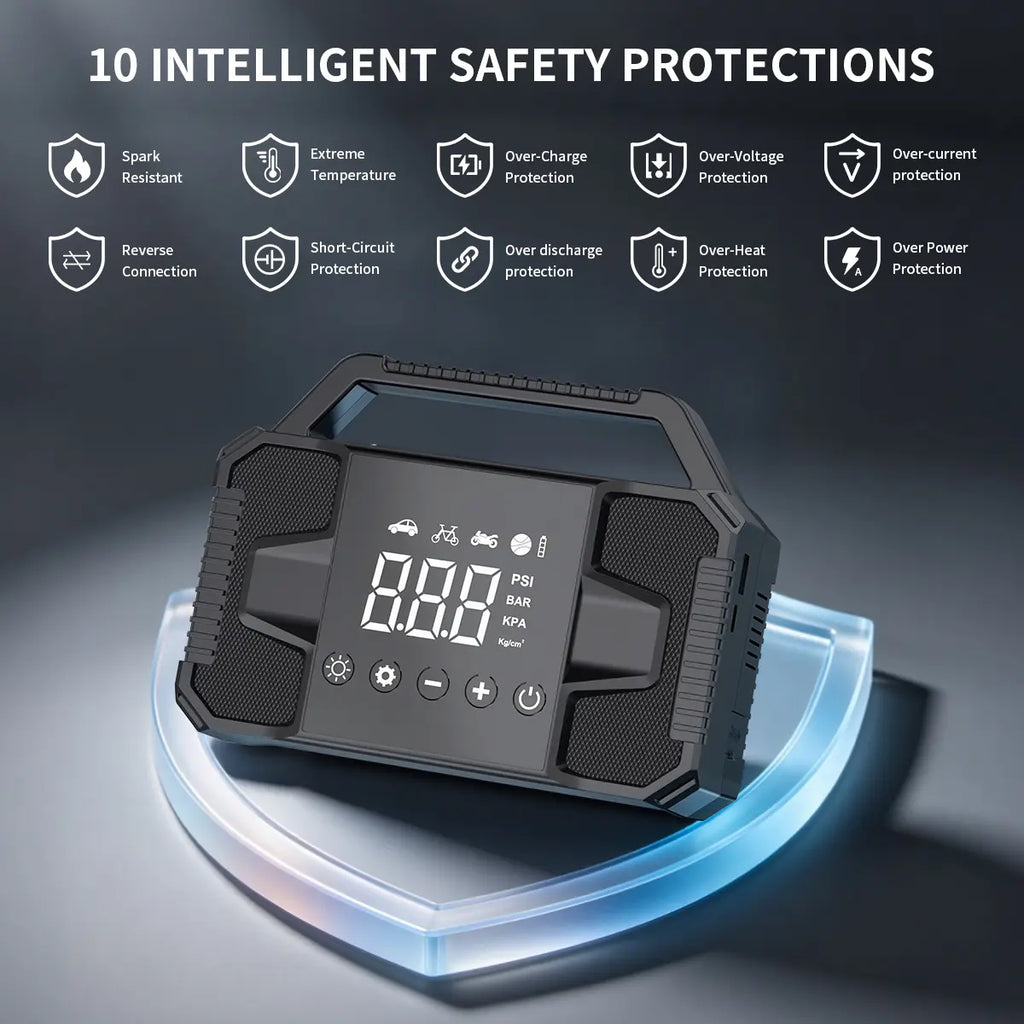 【Father'S Day Gift】Kapeezi Upgraded Portable Car Jump Starter, 4000A Car Battery Jump Starter with 150PSI Tire Inflator, 12V Car Battery Jump Starter, 15000Mah Bank, with LED Light System Power Automotive Car Essentials Jumper Powerbank