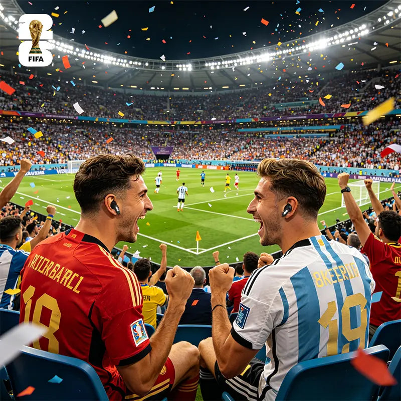 2026 FIFA World Cup Wireless Bluetooth 6.0 Earphones,Ipx5 Waterproof, Built in Microphone, Gaming Audio Calls Earbuds Suitable for Office, Sports, Study