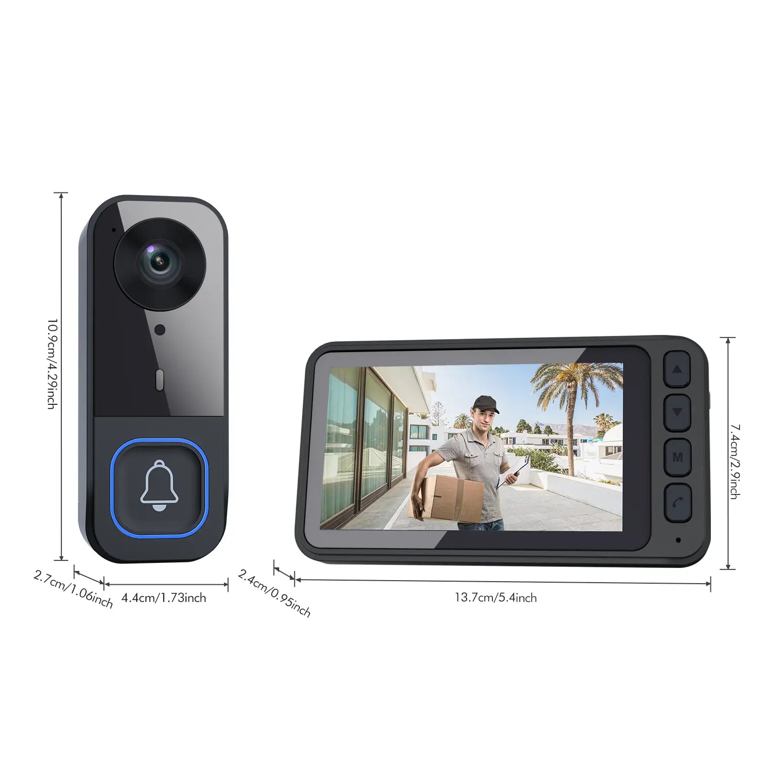 2026 Upgraded B01 Video Doorbell – No Wifi, No App, Indoor Monitor, Two-Way Talk, Night Vision & 400Ft Range