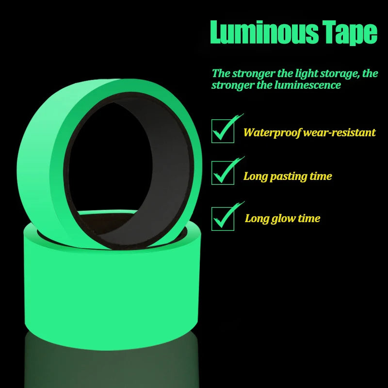 3M/5M Self-Adhesive Luminous Tape Night Vision Glow Stickers DIY Home Decoration Warning Fluorescent Safety Tapes for Party
