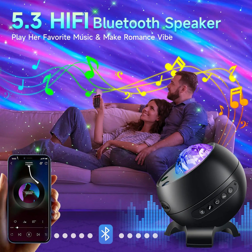 Birthday Gifts for Teen Girls & Boys - Northern Galaxy Light Projector with 15 White Noise Bluetooth Speaker, Trendy Stuff Aurora Night Light Bedroom Decor,Ambiance Light,Summergarden