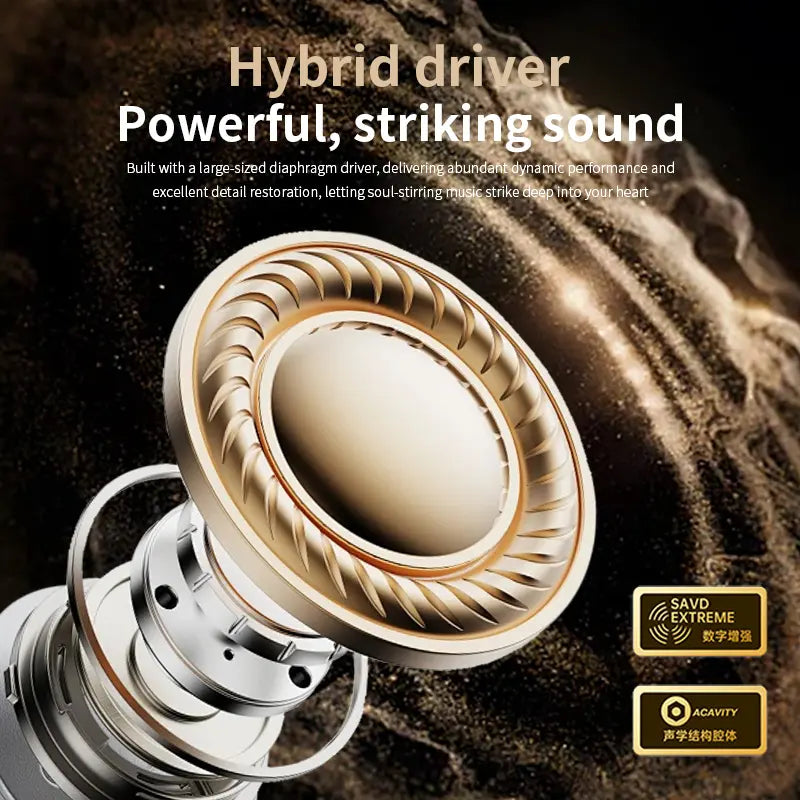 HYUNDAI G46 Dual Earbuds 2-In-1 Wireless Headphones, One Charging Case with In-Ear & Clip-On Earbuds, Perfect for Couples, Long Battery Life, Bluetooth 6.0, Comfortable Fit, HD Stereo Sound for Music & Calls, Compatible with Android & Ios