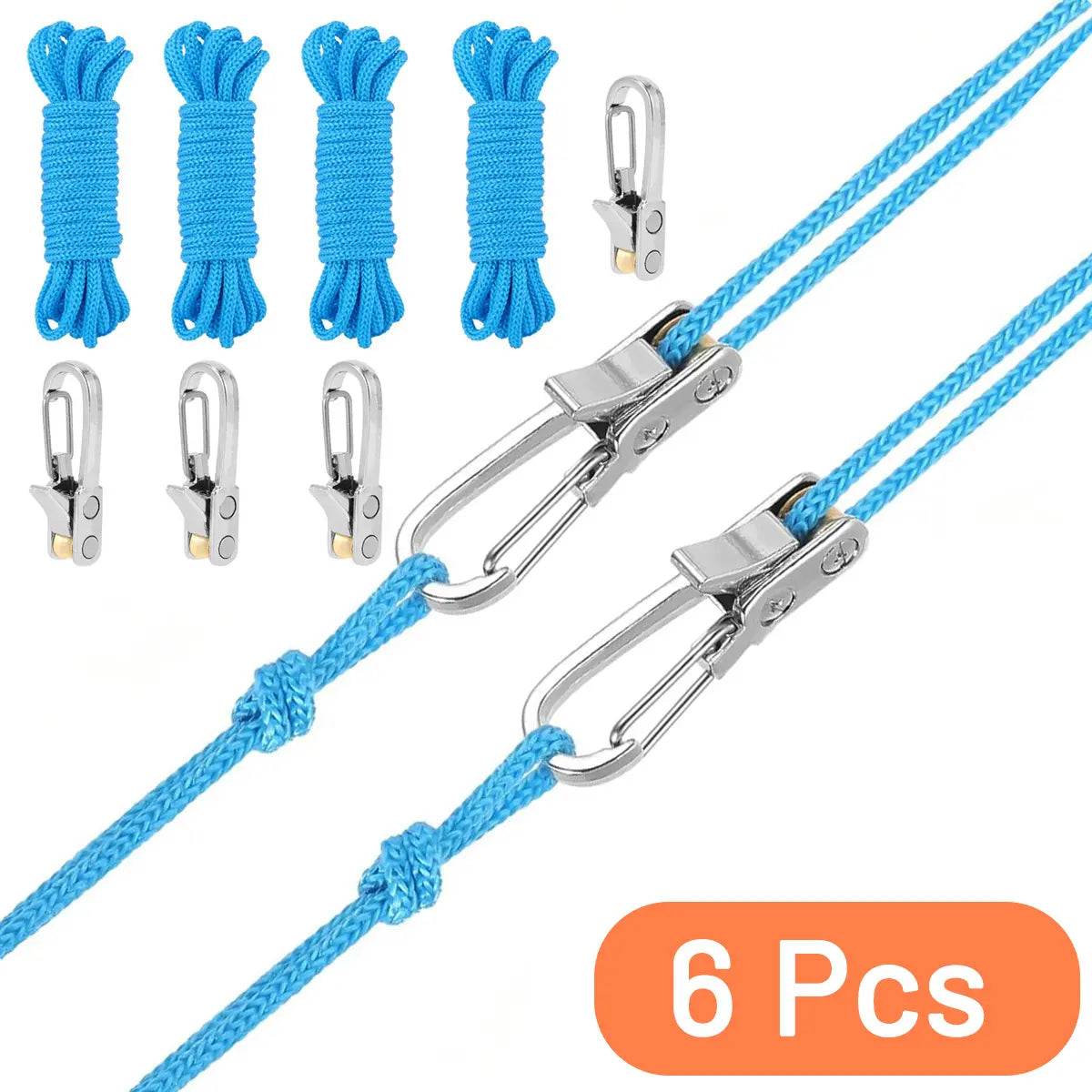 Fathersdaygift Rope Tightener & Guyline Tensioner - Heavy Duty Retractable Paracord with Alloy Carabiner Clip, Windproof Tie Downs for Camping Tent, Tarp & Hammock Setup Fathers Day Gifts