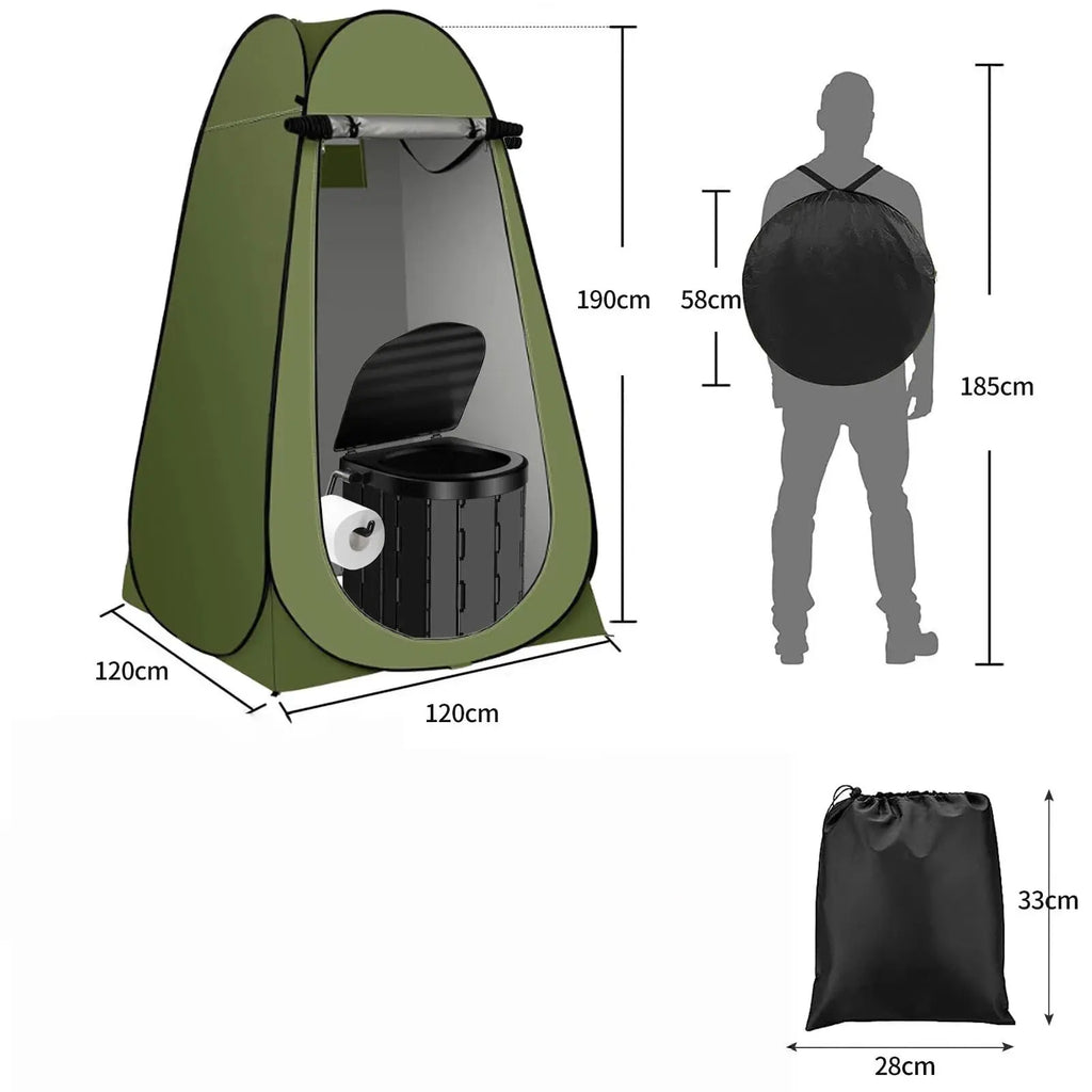 Pop-Up Privacy Tent, Waterproof Portable Shower, Toilet & Changing Shelter with Carry Bag for Camping, Beach Travel Accessories, Beach Tent