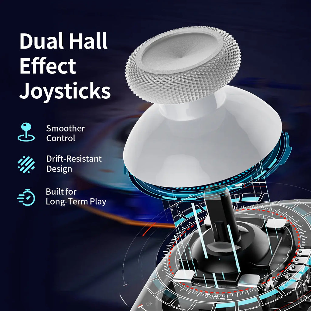 AOLION J20 Detachable Wireless RGB Game Controller for Switch - Hall Effect Joysticks, Ergonomic Grip, Clicky Buttons, Motion Control, Turbo, Adjustable Vibration, Custom Shell, Bluetooth, Cable, Storage Case, Switch Gaming Accessory