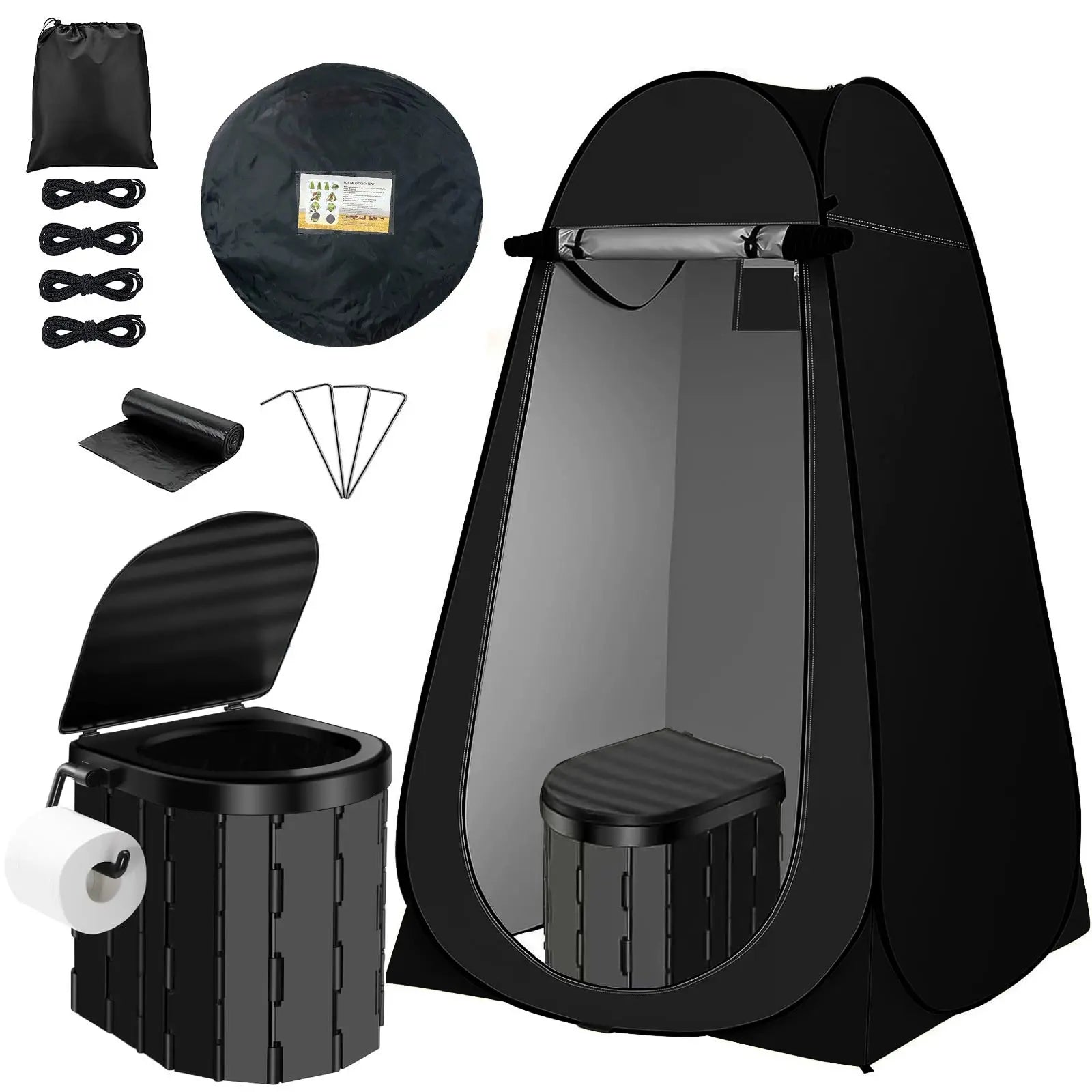 Pop-Up Privacy Tent, Waterproof Portable Shower, Toilet & Changing Shelter with Carry Bag for Camping, Beach Travel Accessories, Beach Tent