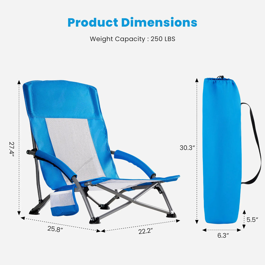 【Deals for You】Dumos Portable Folding Camping Chair, 250 LBS Weight Capacity, Mesh Breathable Back, Storage Pocket, Included Carrying Bag, for Hiking, Picnics, Camping Chairs,Summerwins