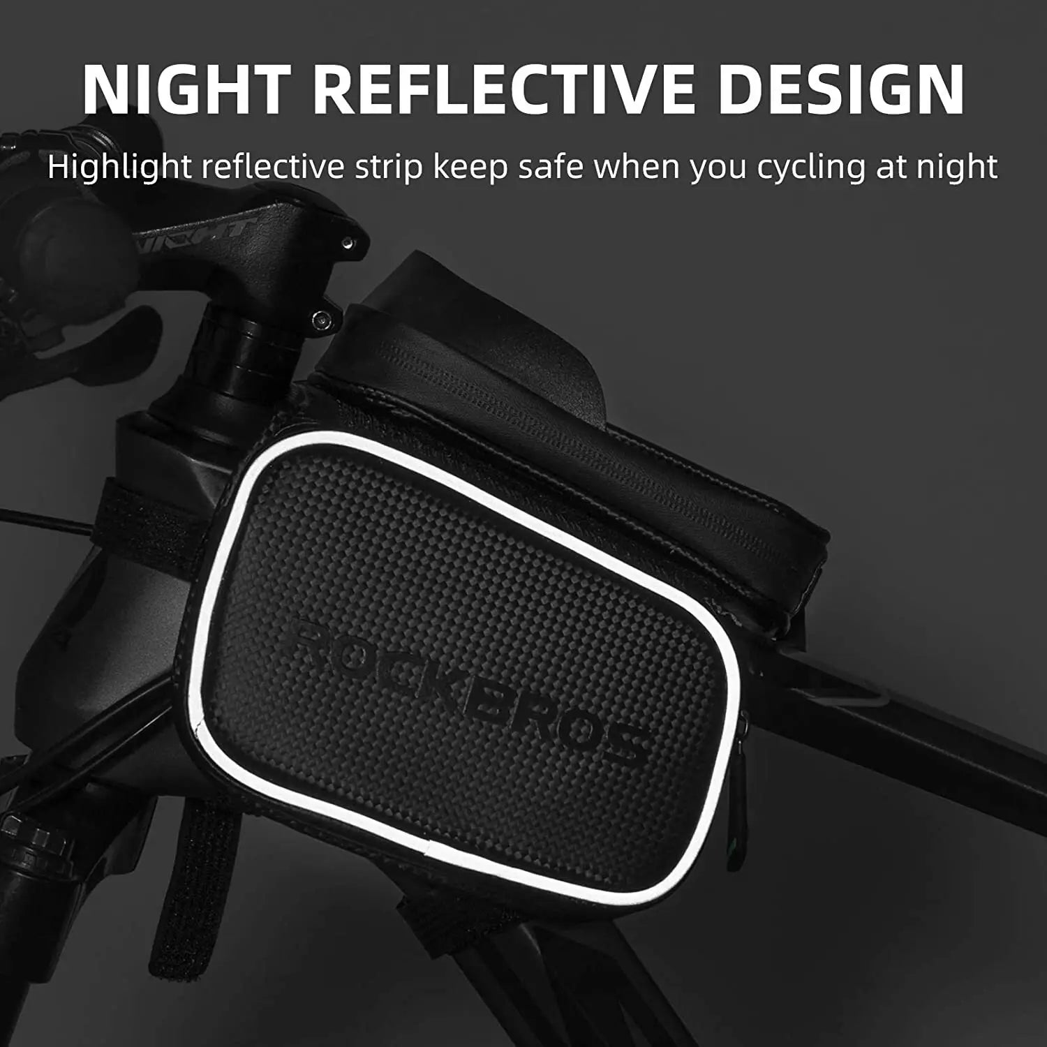 ROCKBROS Bike Frame Bag Waterproof Bike Top Tube Bag - Phone Bag for 6.2” & Under