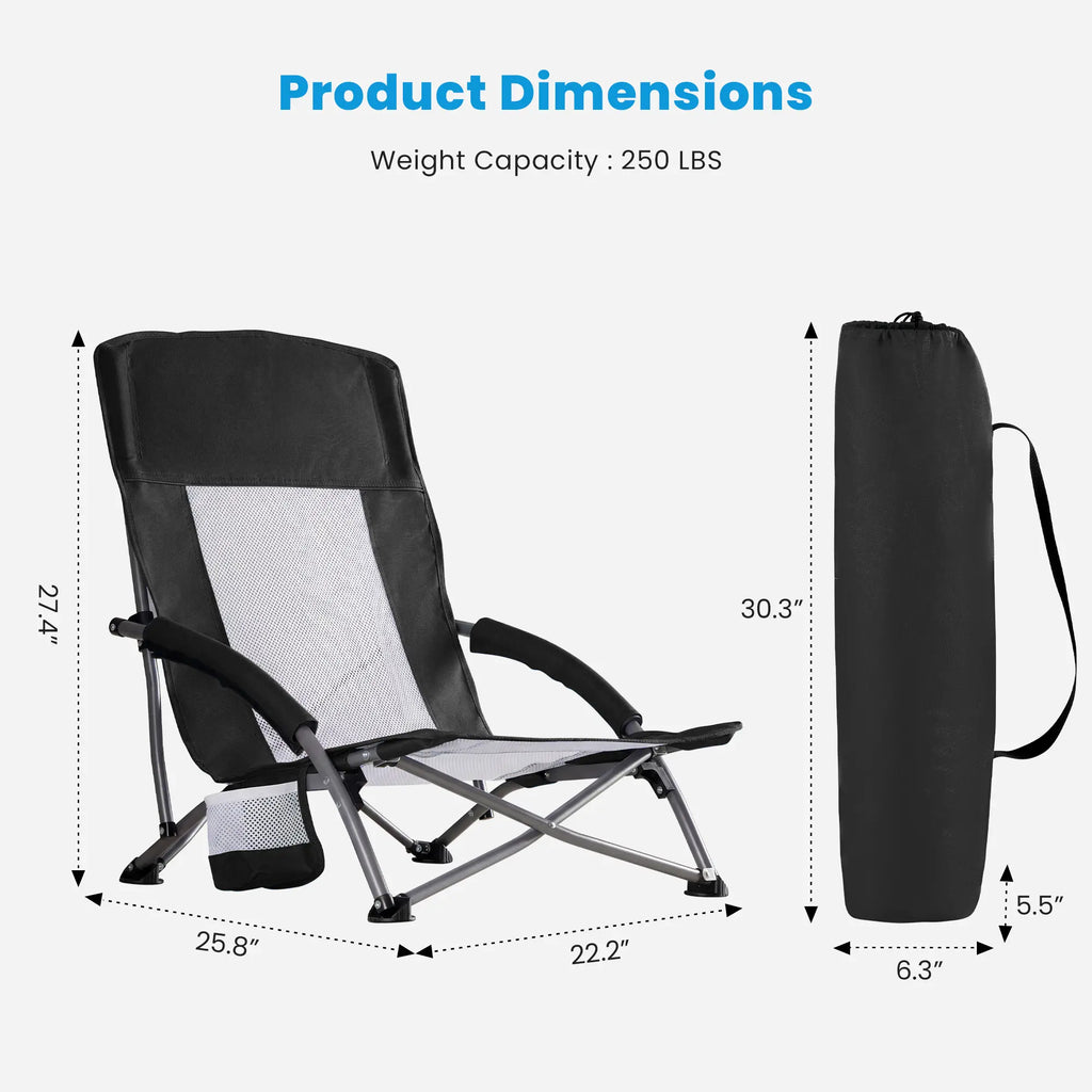【Deals for You】Dumos Portable Folding Camping Chair, 250 LBS Weight Capacity, Mesh Breathable Back, Storage Pocket, Included Carrying Bag, for Hiking, Picnics, Camping Chairs,Summerwins