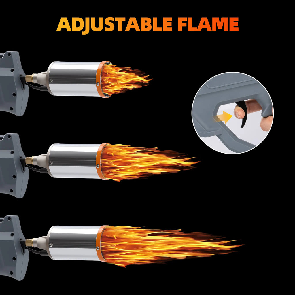 【Dealsforyoudays】Steelite Powerful Blow Torch Gun - Adjustable Flame, Detachable Portable Design, Lightweight Modular Tool for BBQ Campfire Starter, Kitchen Use, Father'S Day Gifts, Mens Gifts (Tank Not Included)