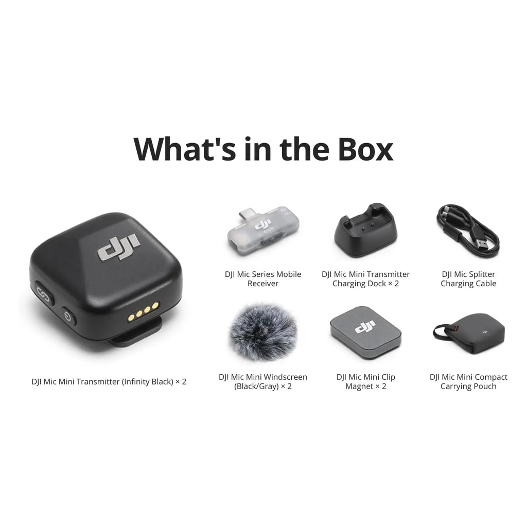 DJI Mic Mini Active Noise Cancelling, Plug-And-Play Ultralight Mic for Camera, Iphone, Android, PC & Tablet, 2-Person Vlog Streaming Team Production