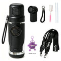 2-In-1 Water Bottle with Built-In Foldable Fan, Portable Dual-Drinking Cooling Water Bottle with Fan 3 Speeds USB, 3 Speeds Adjustable for Outdoors Sports