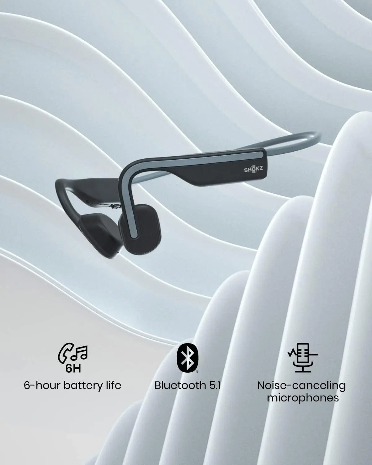 【Live Only】Shokz Openmove - Open-Ear Bluetooth Sport Headphones, Bone Conduction Wireless Earphones, Sweatproof for Running and Workouts