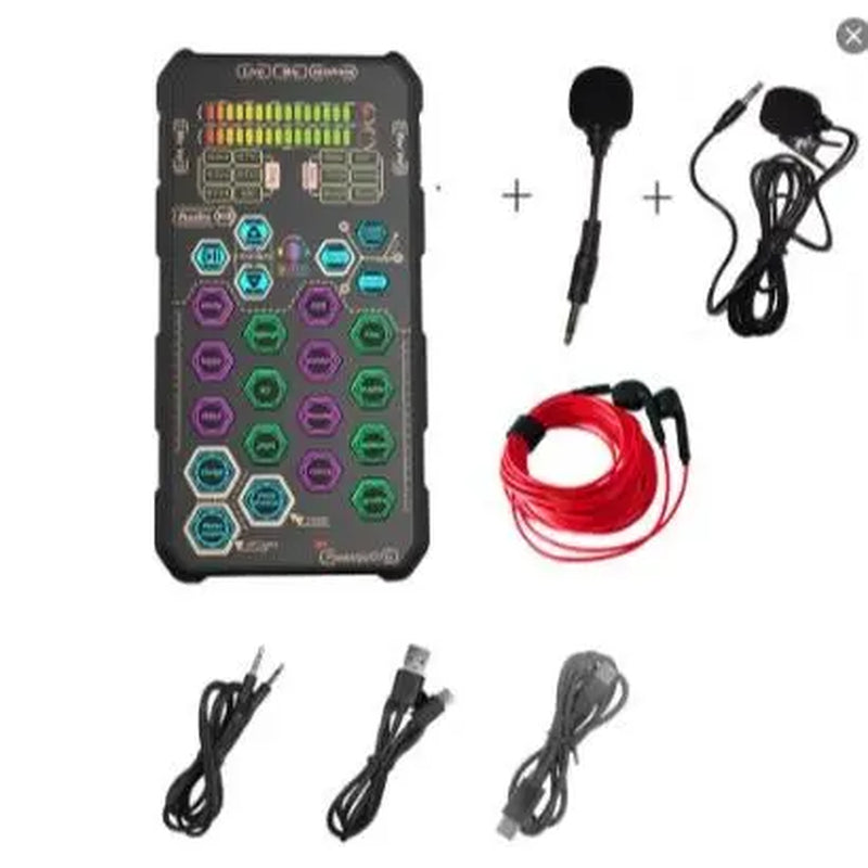 Hosabely SK9 PRO Portable Digital Voice with AI Noise Reduction, 4 Custom Sound Effects, One-Click Mute, AI Follow-Sing, Compatible with Iphone, Android, PC, PS5 for Streaming, Podcast, Gaming Audio Mic Summerwins