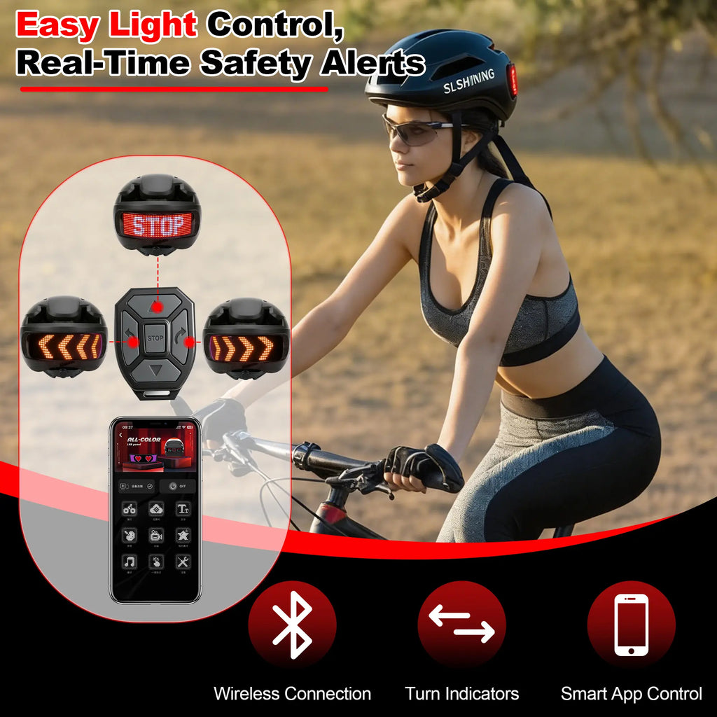 Protective Gear Holiday Gift LED Screen Bike Helmet with Bluetooth App Control, DIY Custom Display, Smart Turn Signal Light, CPSC Certified Bell Helmets for E-Bike Dirtbike & E-Scooter Skateboard and Skating Bicycle Helmets for Adult Teens