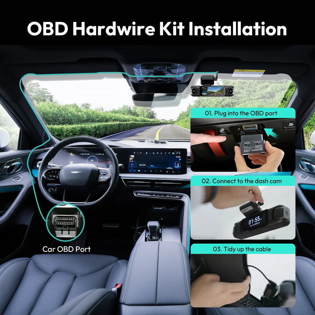 【Dealsforyoudays】Botslab Dash Cam OBD Hardwire Kit Type-C with 24H Parking Monitor, Car Dashcam, Dashcam Car Cameras