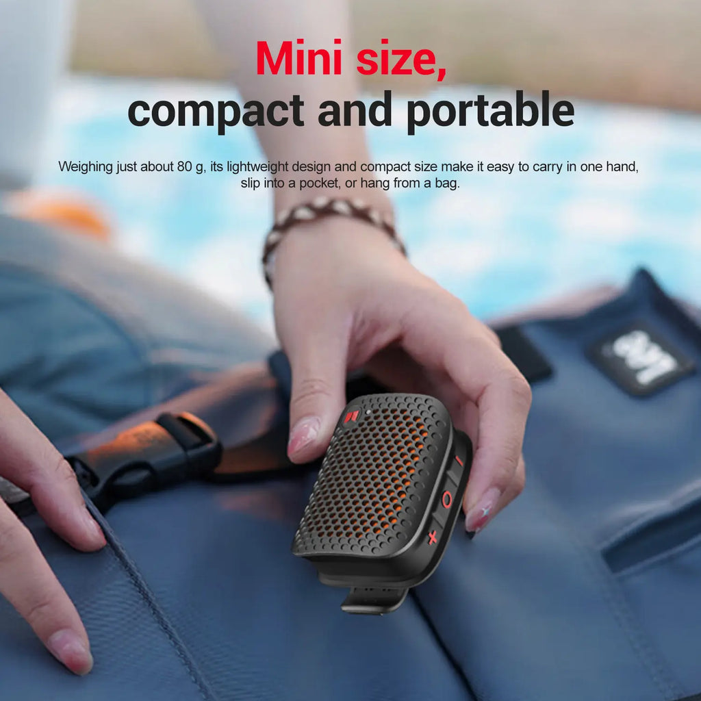 Monster Blaster Micro Wearable Bluetooth Speaker, Clip-On Wireless Speaker for Hands-Free Calls and Music, Small Portable Speaker for Workout, Cycling, Running, TWS Pairing, IPX7 Waterproof - Summerwins - Dealsforyoudays