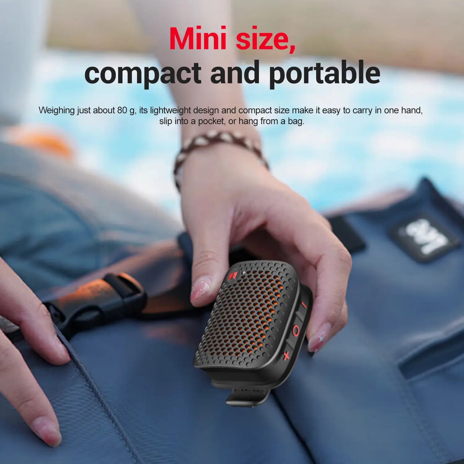 Monster Blaster Micro Wearable Bluetooth Speaker, Clip-On Wireless Speaker for Hands-Free Calls and Music, Small Portable Speaker for Workout, Cycling, Running, TWS Pairing, IPX7 Waterproof - Summerwins - Dealsforyoudays
