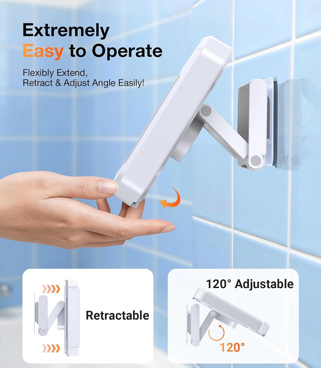 Shower Phone Holder Waterproof Phone Holder for Shower Wall Waterproof【Anti-Fog】480°Adjustable Retractable Bathroom Phone Holder Mount Stand Water Proof Shower Case for Iphone 4-7" Cellphones