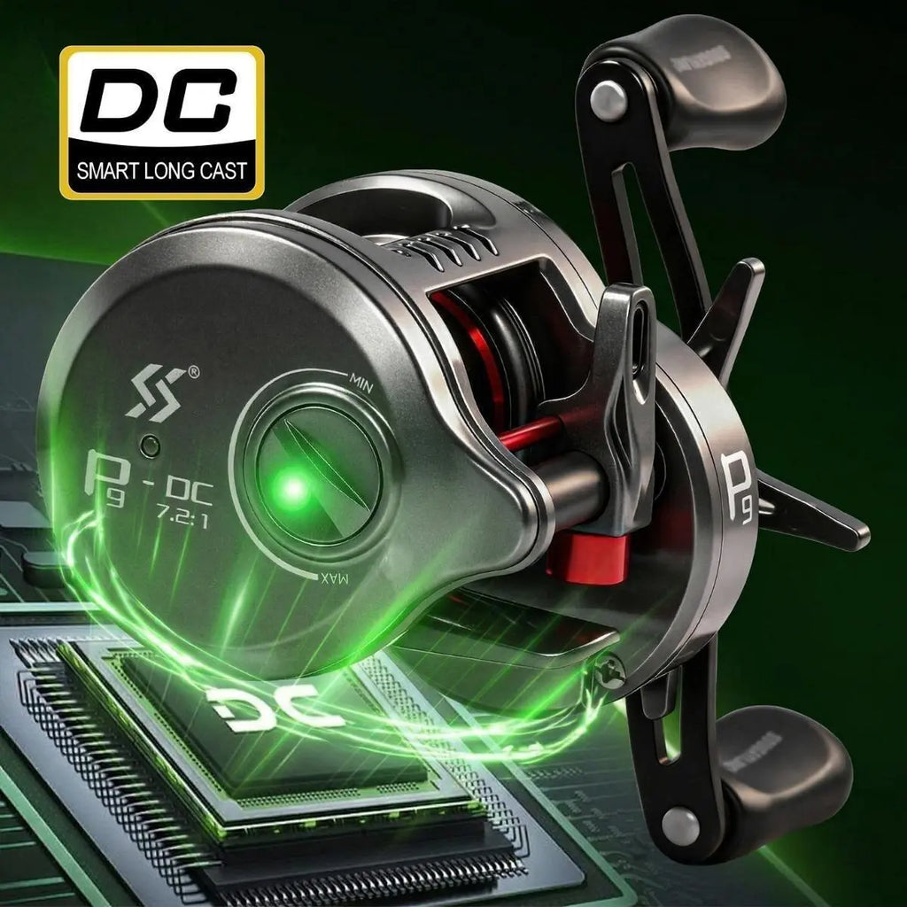 Round Baitcasting Fishing Reel Ultralight 5+1BB 7.2:1 Gear Ratio B DC Baitcaster Reel Smooth and Sensitive Trolling Fishing Reel for Freshwater Saltwater Fishing