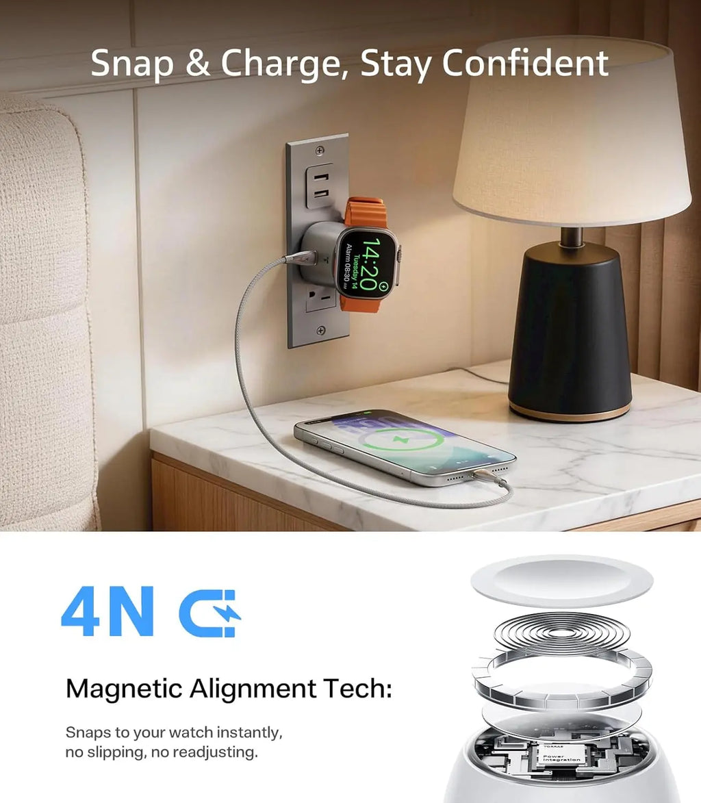 TORRAS Flasheye 2-In-1 Gan 45W USB-C Wall Charger Block - Fast Charging for Apple Watch, Iphone 17/16/15, Macbook, 90° Foldable, Space Grey Summerwins