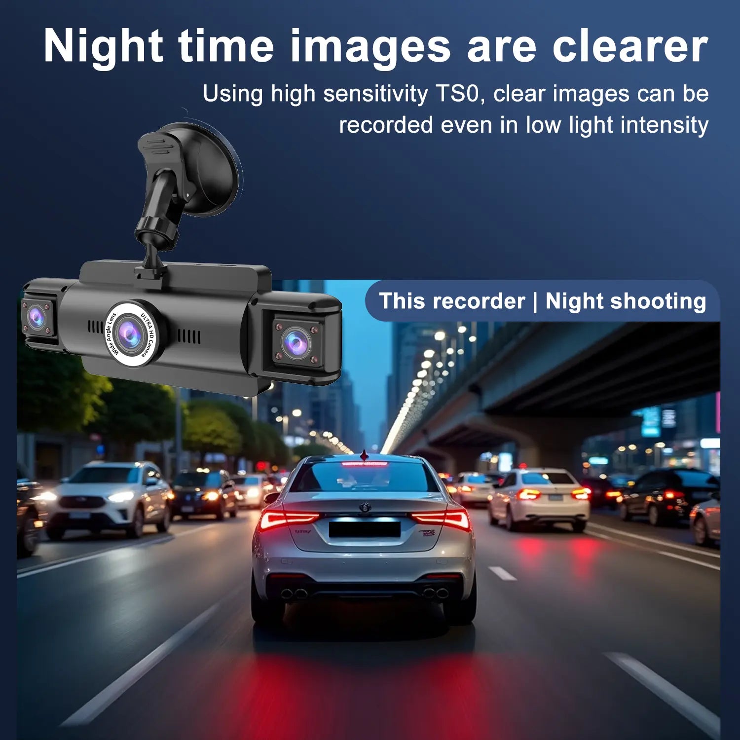 Whatook 4 Channel 360° 4K Ultra HD Dash Cam with 3.5" Display Wifi APP Control G-Sensor Voice Control Night Vision 24H Parking Mode 64GB SD Card Included