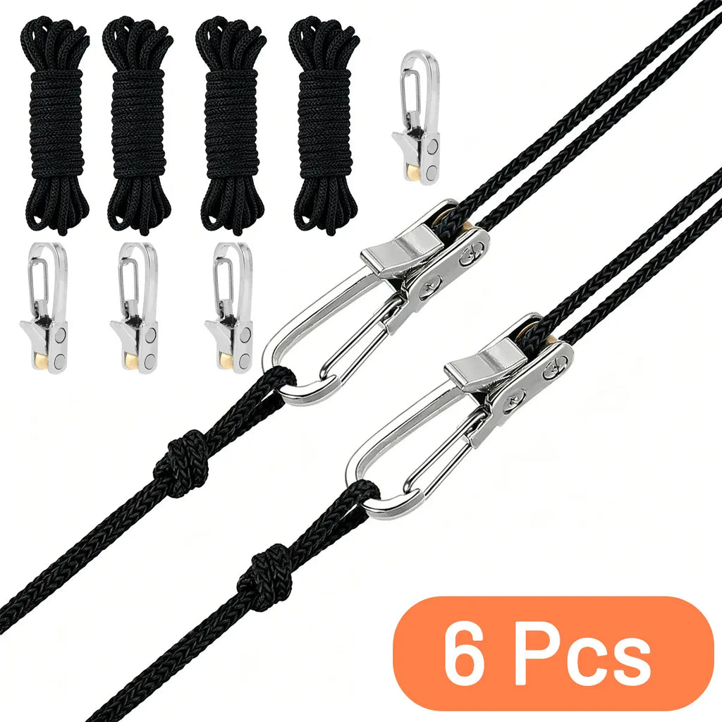 Fathersdaygift Rope Tightener & Guyline Tensioner - Heavy Duty Retractable Paracord with Alloy Carabiner Clip, Windproof Tie Downs for Camping Tent, Tarp & Hammock Setup Fathers Day Gifts