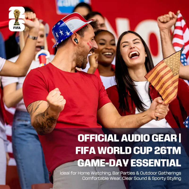 2026 FIFA World Cup Wireless Bluetooth 6.0 Earphones,Ipx5 Waterproof, Built in Microphone, Gaming Audio Calls Earbuds Suitable for Office, Sports, Study
