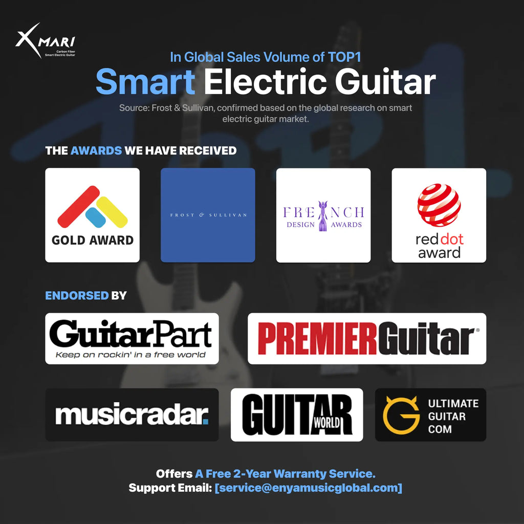 【Zero-Gear Rocker】Xmari Smart Electric Guitar with Built-In DSP Effects, 4 Presets, USB-C OTG Recording, Headphone Output, Alnico Pickups W/Coil Split, Carbon Fiber Body, Gig Bag, Strap, Cable & Picks 24-Hour Shipping 2-Year Warrant Dealsforyoudays