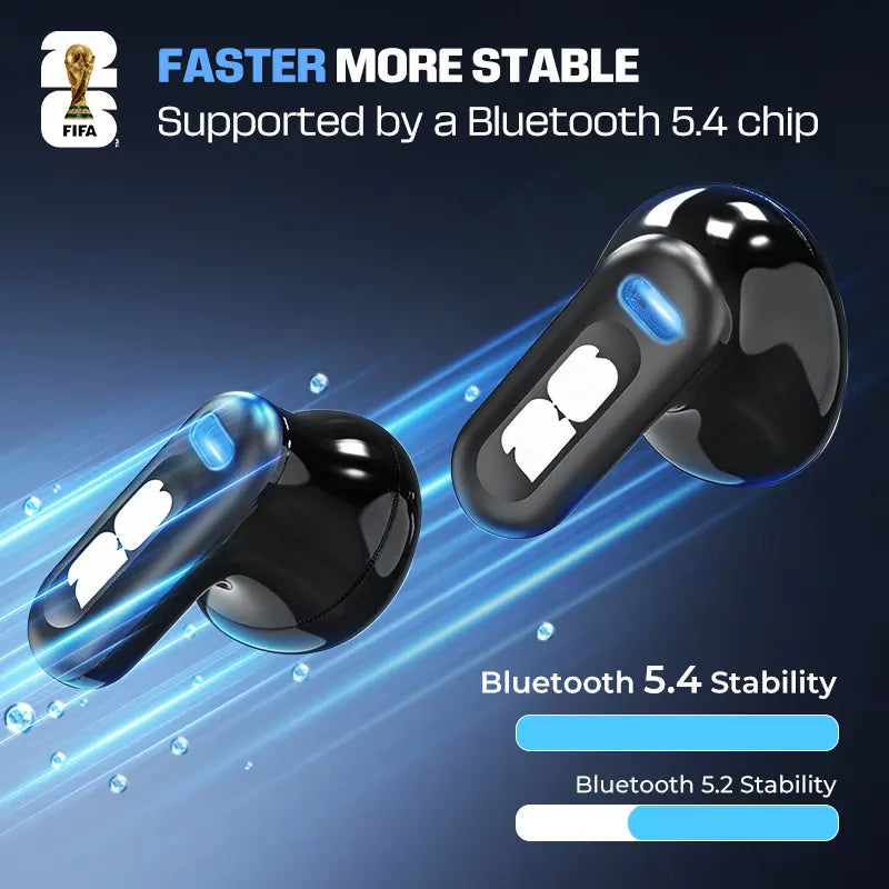 2026 FIFA World Cup Wireless Bluetooth 6.0 Earphones,Ipx5 Waterproof, Built in Microphone, Gaming Audio Calls Earbuds Suitable for Office, Sports, Study