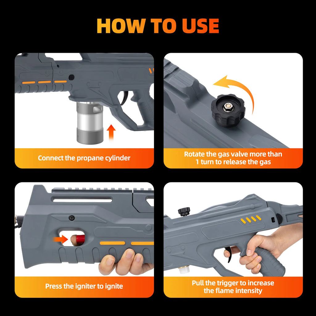 【Dealsforyoudays】Steelite Powerful Blow Torch Gun - Adjustable Flame, Detachable Portable Design, Lightweight Modular Tool for BBQ Campfire Starter, Kitchen Use, Father'S Day Gifts, Mens Gifts (Tank Not Included)
