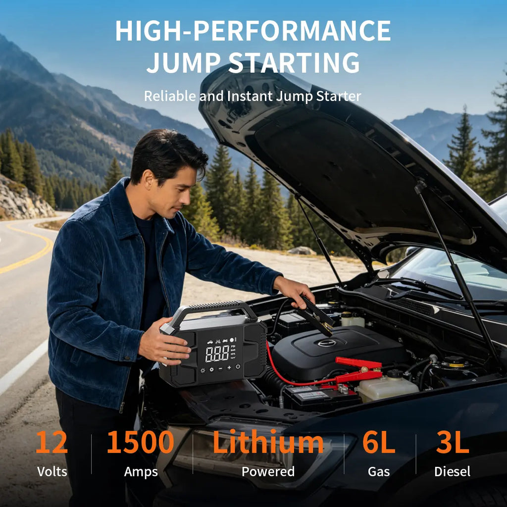 【Father'S Day Gift】Kapeezi Upgraded Portable Car Jump Starter, 4000A Car Battery Jump Starter with 150PSI Tire Inflator, 12V Car Battery Jump Starter, 15000Mah Bank, with LED Light System Power Automotive Car Essentials Jumper Powerbank