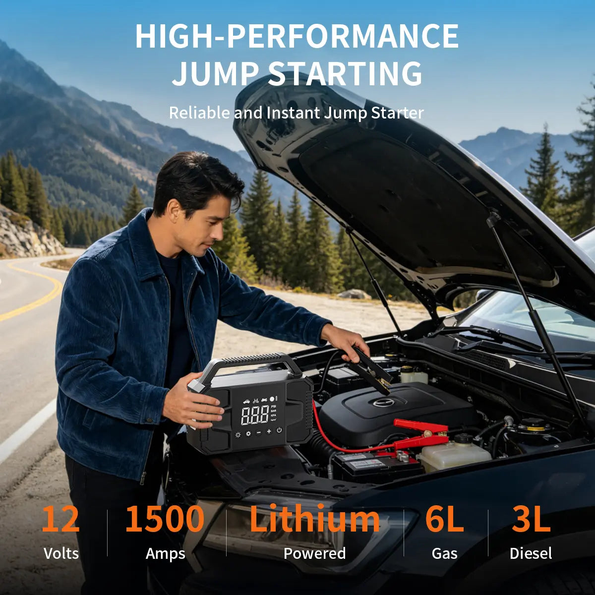 【Father'S Day Gift】Kapeezi Upgraded Portable Car Jump Starter, 4000A Car Battery Jump Starter with 150PSI Tire Inflator, 12V Car Battery Jump Starter, 15000Mah Bank, with LED Light System Power Automotive Car Essentials Jumper Powerbank