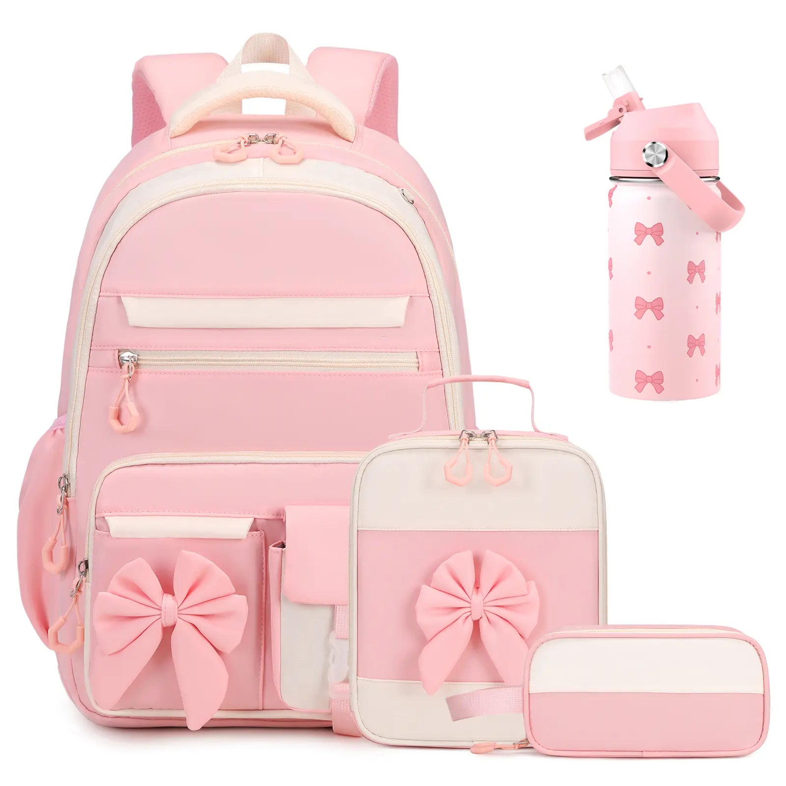 SIMILOVE Girls School Backpack Set - Includes 14Oz Insulated Water Bottle, Lunch Bag & Pencil Case, Ideal for Teens' School Party Gift Supplies