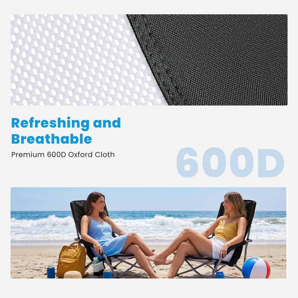 【Deals for You】Dumos Portable Folding Camping Chair, 250 LBS Weight Capacity, Mesh Breathable Back, Storage Pocket, Included Carrying Bag, for Hiking, Picnics, Camping Chairs,Summerwins