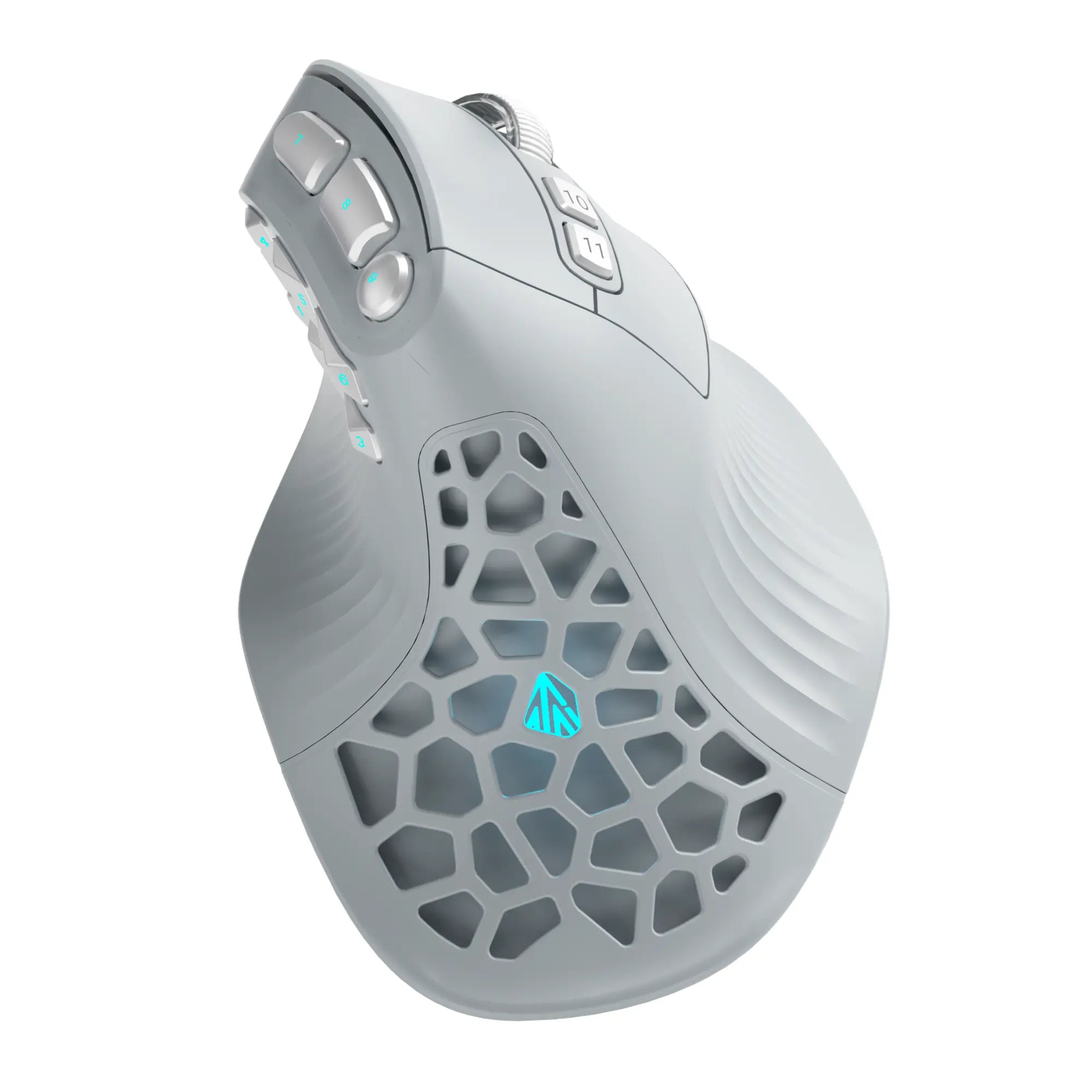 SOLAKAKA E9 Ergonomic Vertical MMO Gaming Mouse PAW3311 24800 DPI Tri-Mode Ergonomic Wireless with 10 Side Buttons PAW3311 RGB for PC Mac Ergonomic Budget Bluetooth Vertical Mouse Home Office Desk Accessory