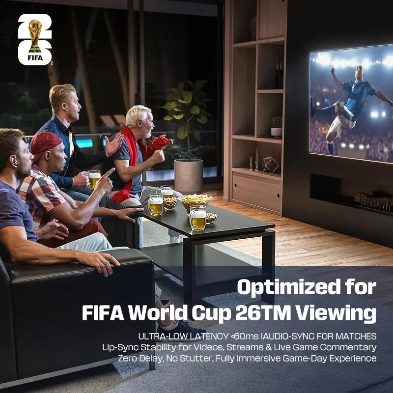 2026 FIFA World Cup Wireless Bluetooth 6.0 Earphones,Ipx5 Waterproof, Built in Microphone, Gaming Audio Calls Earbuds Suitable for Office, Sports, Study