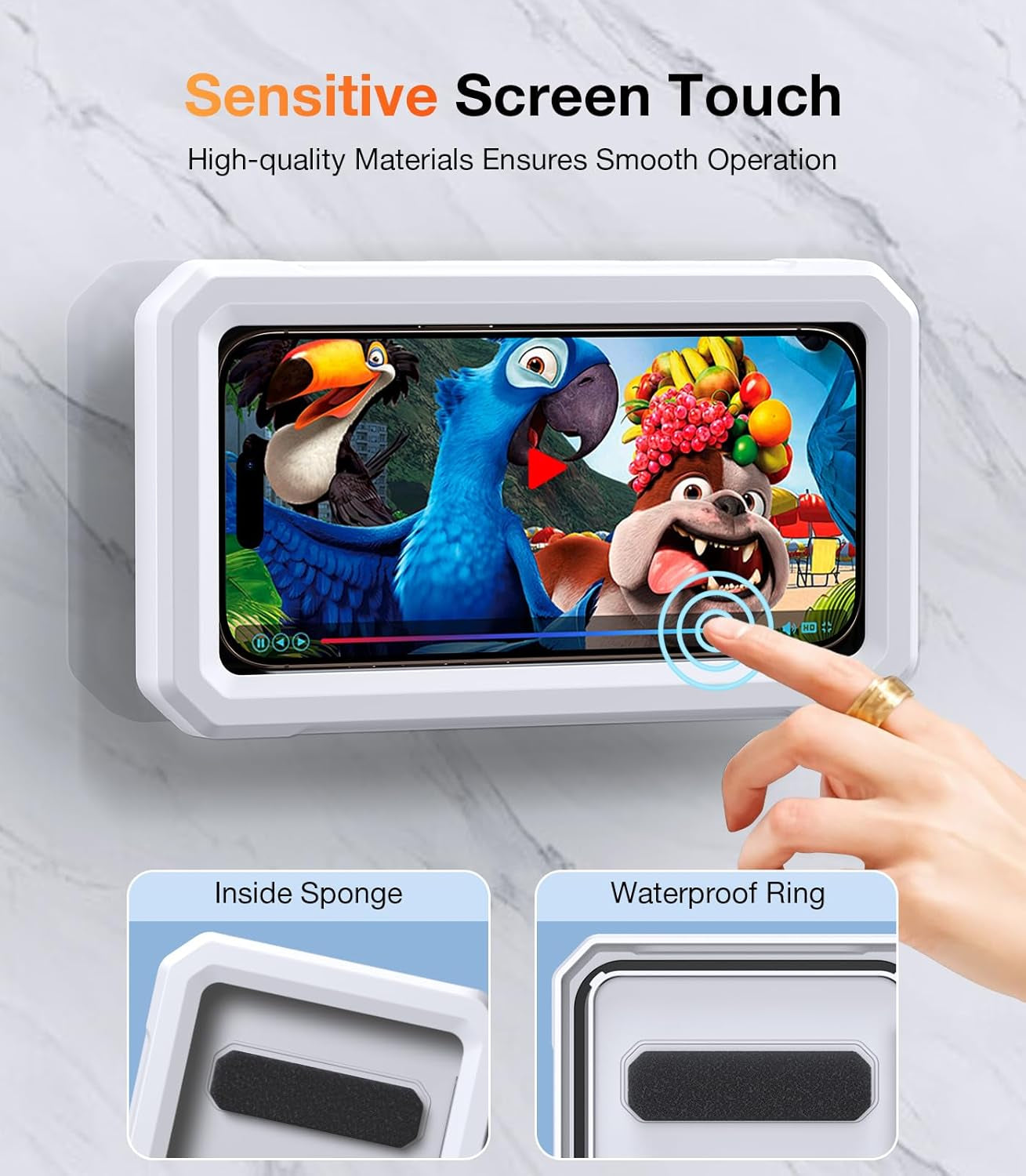Shower Phone Holder Waterproof Phone Holder for Shower Wall Waterproof【Anti-Fog】480°Adjustable Retractable Bathroom Phone Holder Mount Stand Water Proof Shower Case for Iphone 4-7" Cellphones