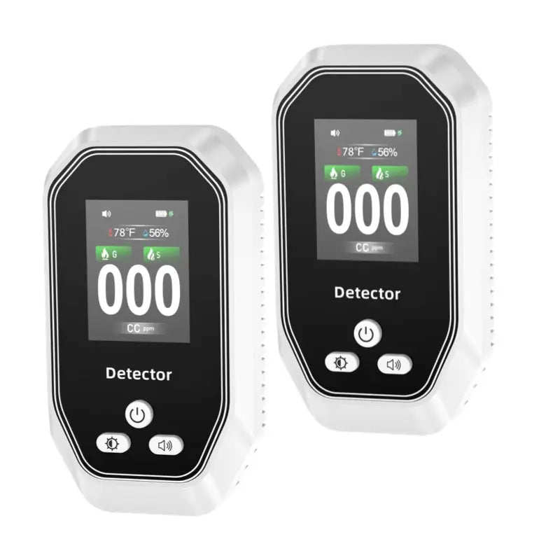 5-In-1 Smart Portable Detector with Temperature & Humidity Monitoring, Rechargeable Built-In Battery and Wall Plug, Accurate Sensor & Audio Feedback for Kitchen, Garage, Camping, Rvs, Apartments